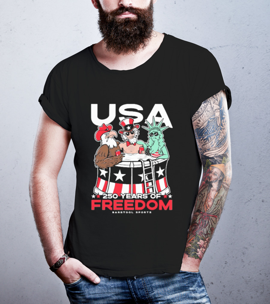 USA 250 Years Of Freedom Barstool Sports Uncle Sam And Friends T-Shirt