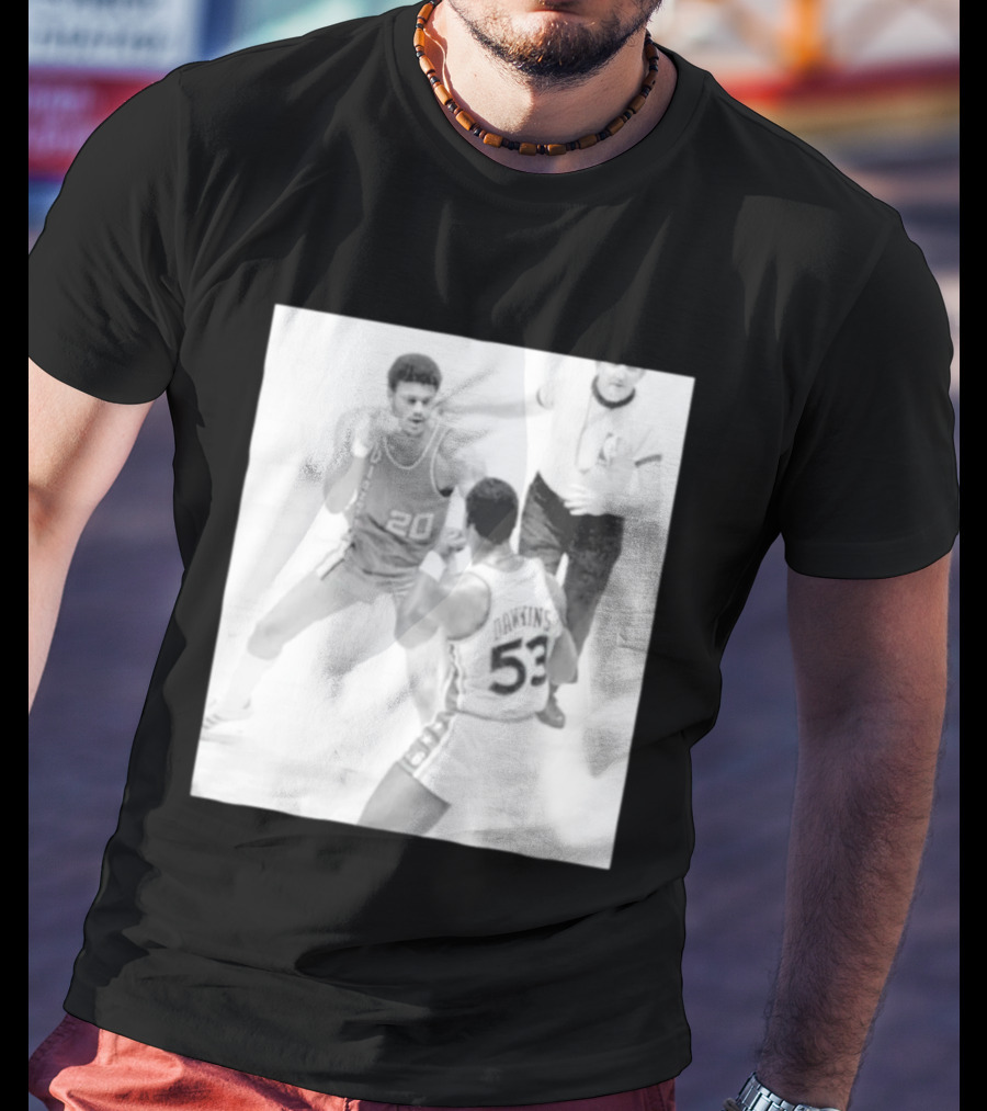 NBA Vintage Showdown Maurice Lucas Vs Darryl Dawkins Black White 20 53 T-Shirt