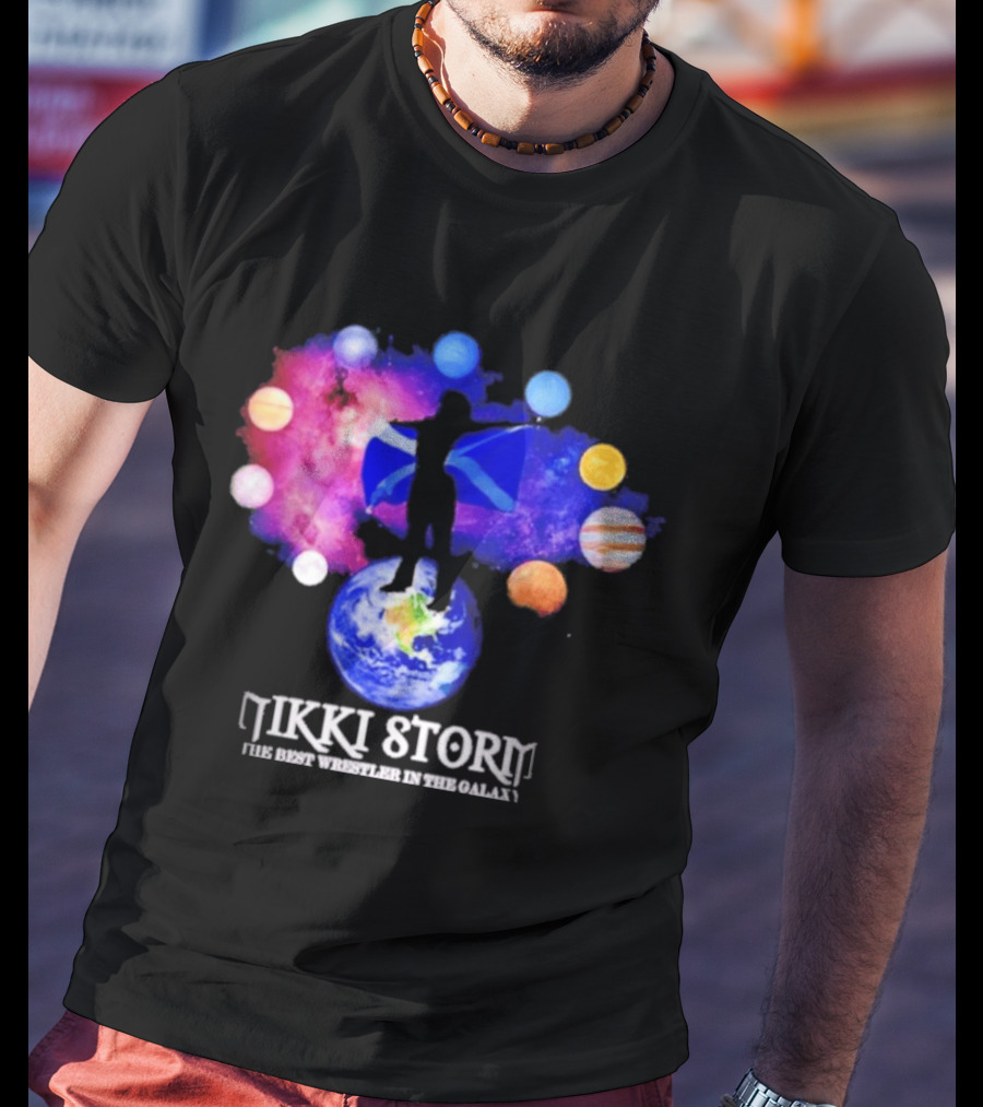 Nikki Storm Best Wrestler Galaxy Scotland Planets Cosmic Flag T-Shirt