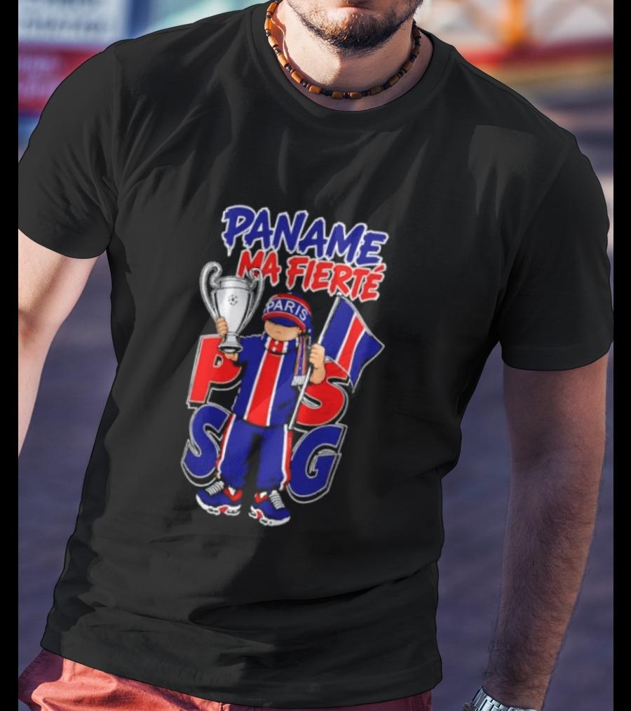 Paname Ma Fierté PSG Paris Trophy Flag Celebration T-Shirt