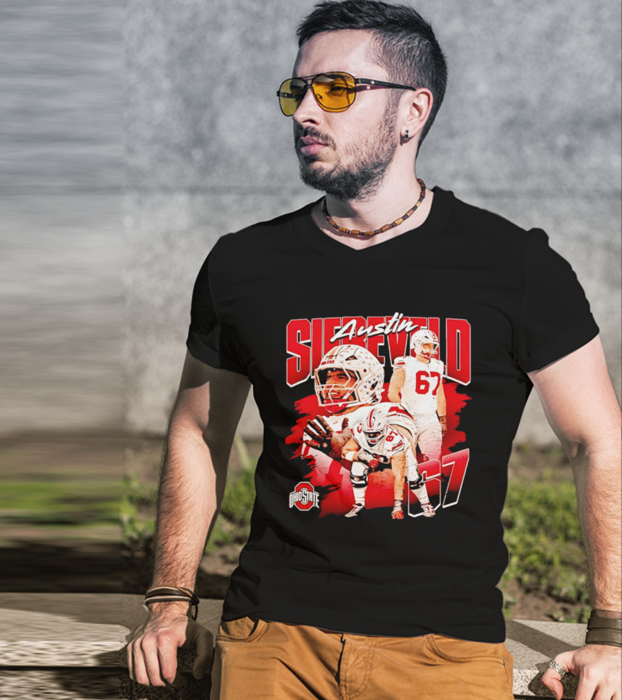 Austin Siereveld 67 Ohio State Buckeyes Football Player T-Shirt