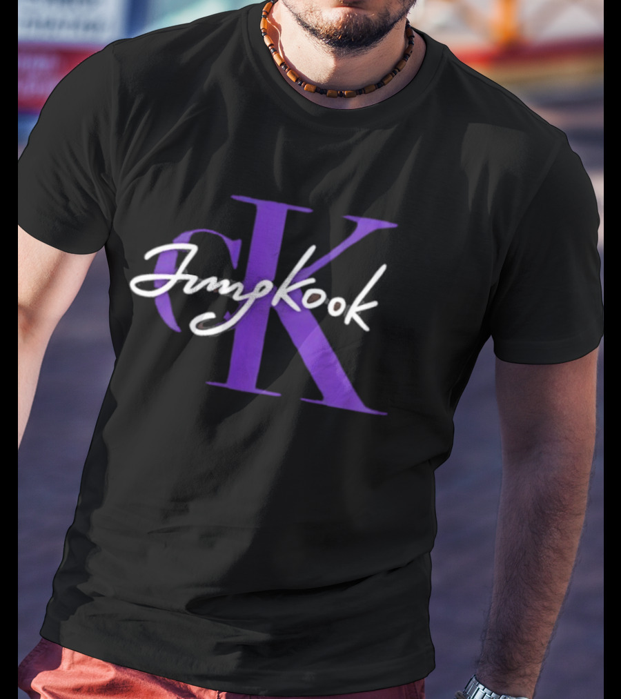 CK Jung Kook Purple Initials And Signature T-Shirt
