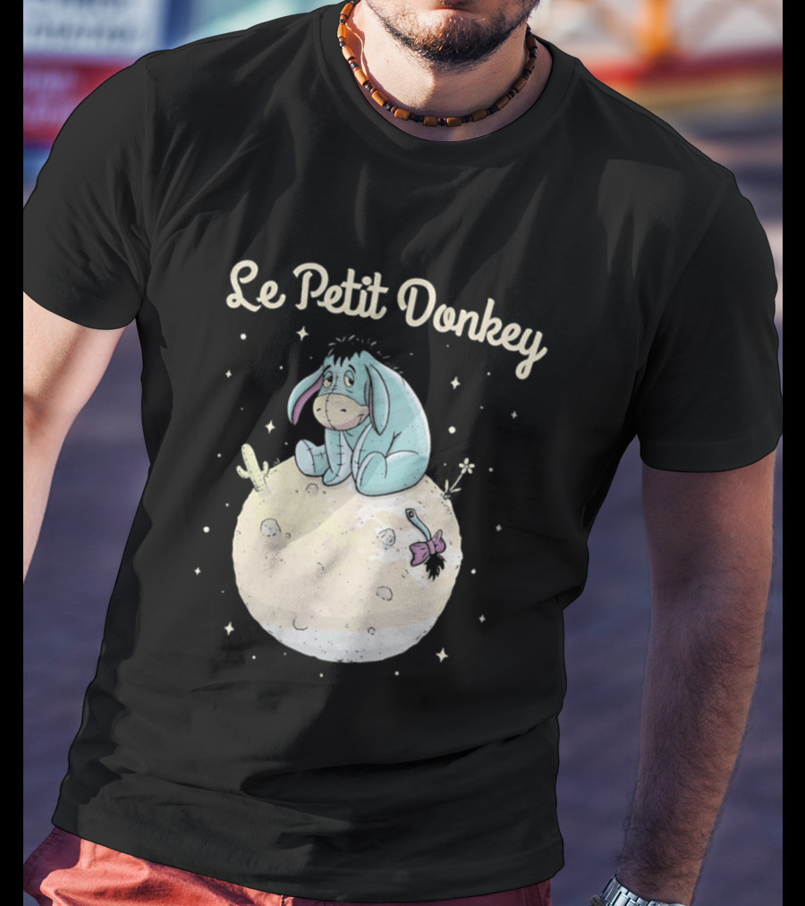 Le Petit Donkey Eeyore Sitting On Moon With Stars T-Shirt