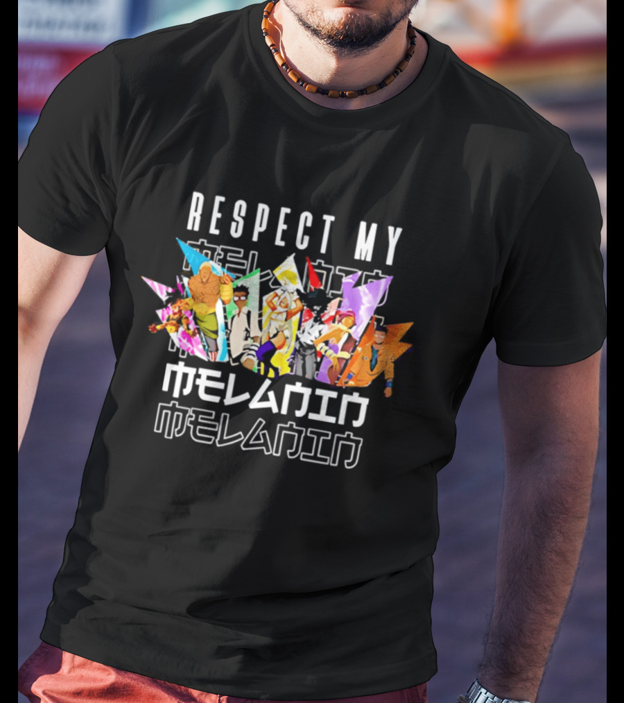 Respect My Melanin Anime Diverse Characters Ensemble T-Shirt