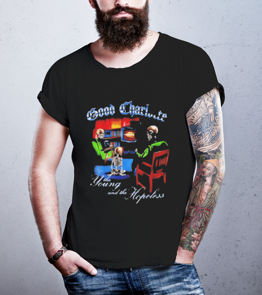 Good Charlotte Young And The Hopeless Album Cover Skeleton T-Shirt