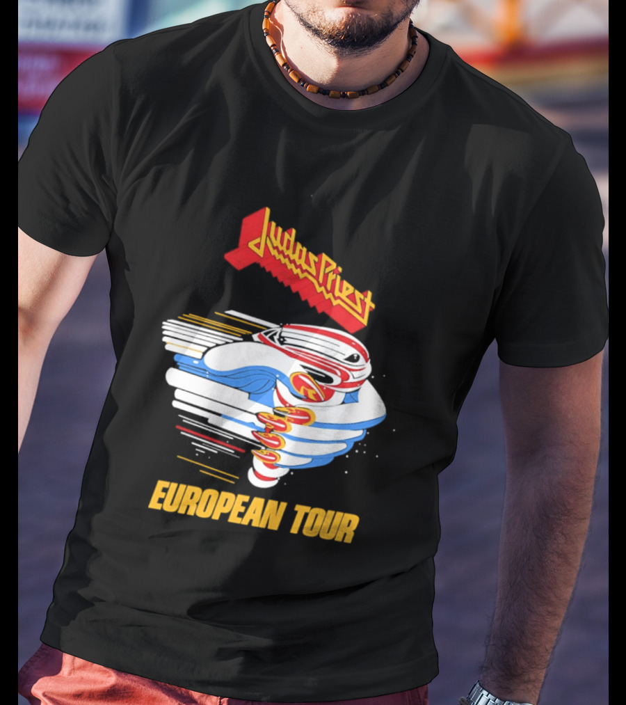 Judas Priest Turbo European Tour 1986 Vintage Album Cover T-Shirt