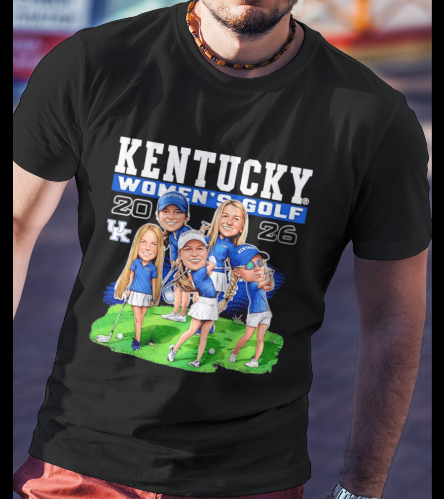 Kentucky Wildcats Women's Golf 2026 Caricature Team Players T-Shirt
