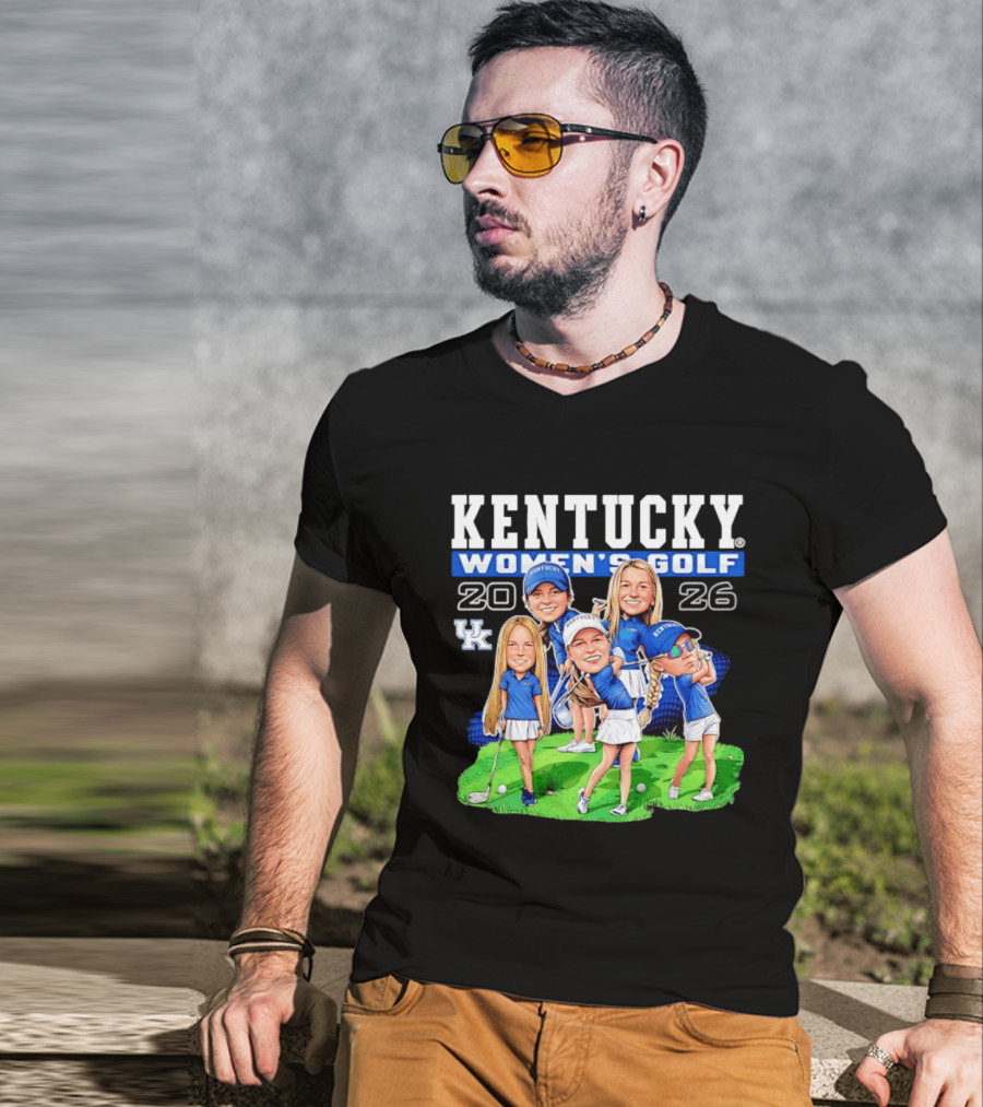 Kentucky Wildcats Women's Golf 2026 Caricature Team Players T-Shirt