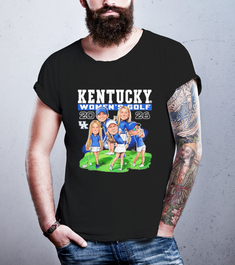 Kentucky Wildcats Women's Golf 2026 Caricature Team Players T-Shirt