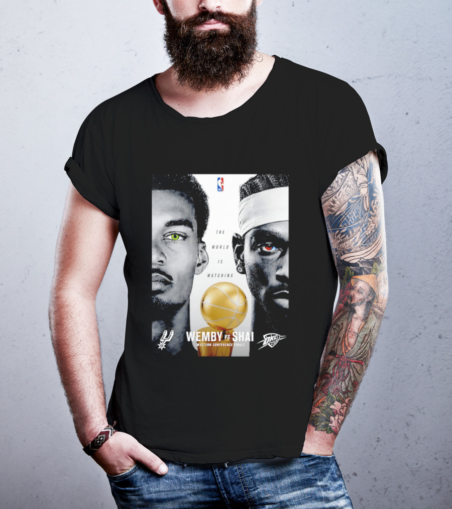 NBA Wemby Vs Shai Western Conference Finals The World Is Ing Spurs Thunder T-Shirt