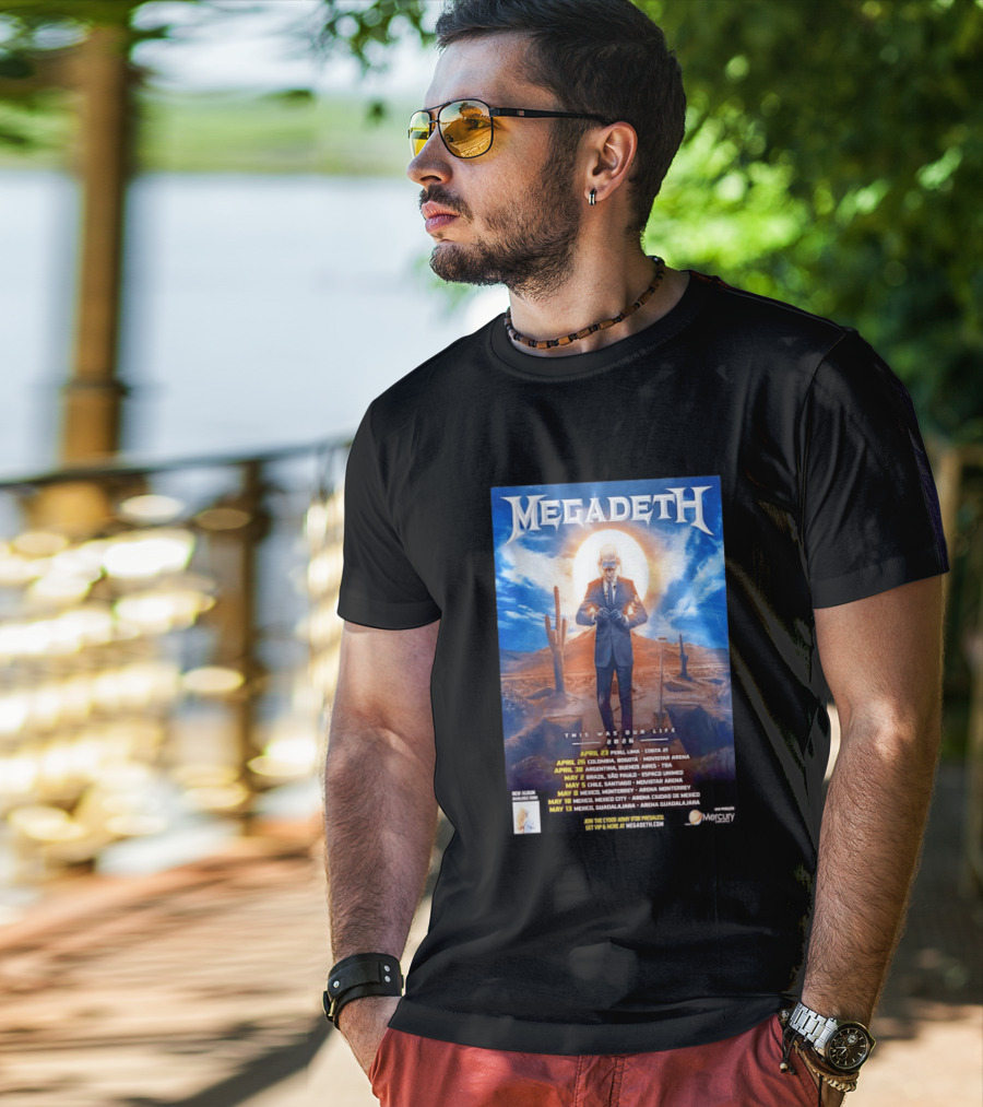 Megadeth 2026 This Was Our Life Tour Mexico Peru Colombia Argentina Chile Dates T-Shirt
