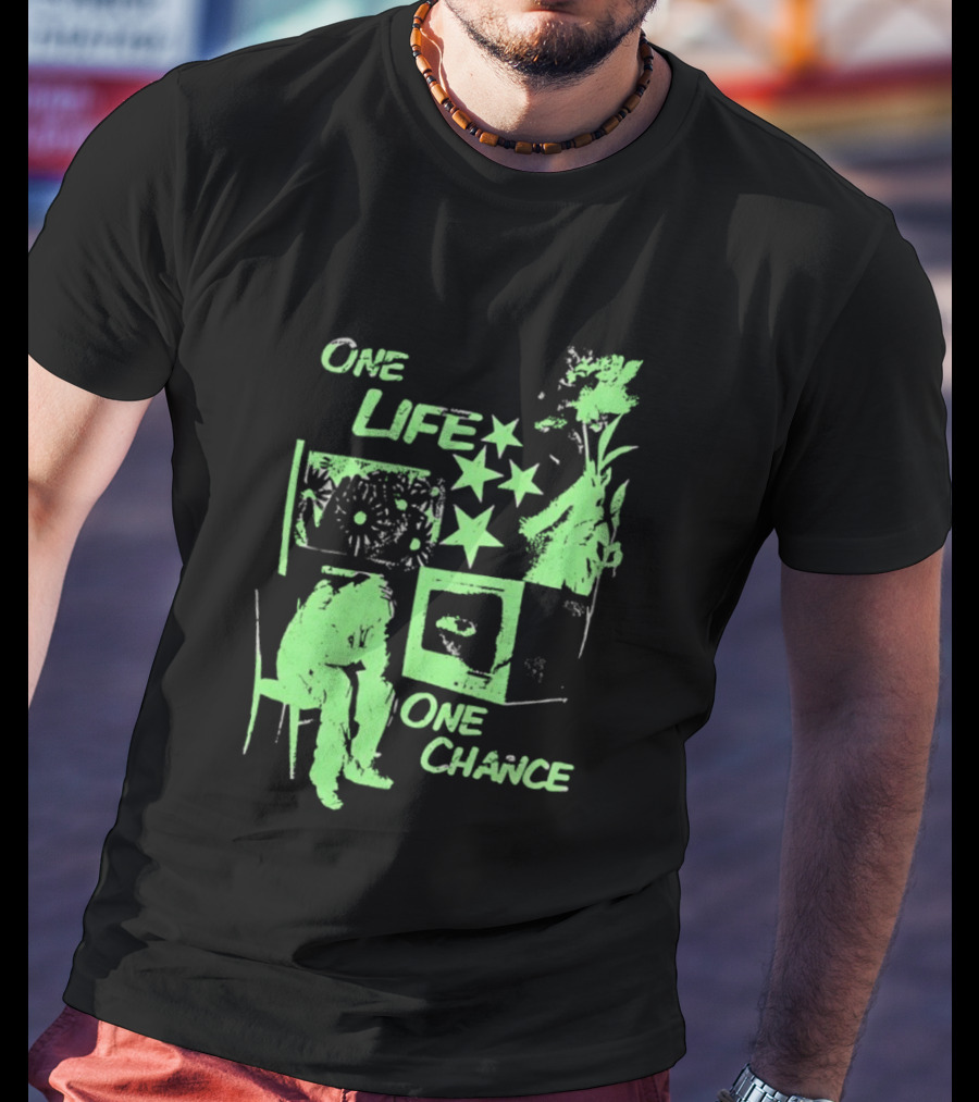 One Life One Chance Stars And Nature With Seated Figure T-Shirt