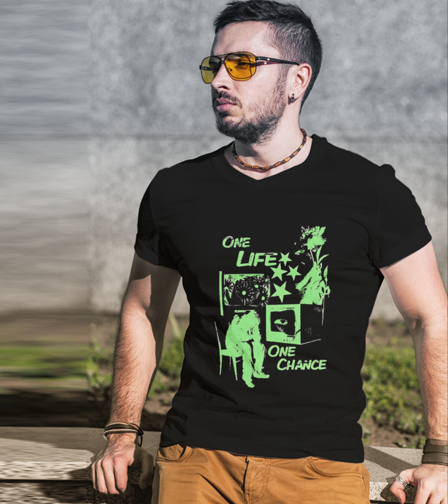 One Life One Chance Stars And Nature With Seated Figure T-Shirt