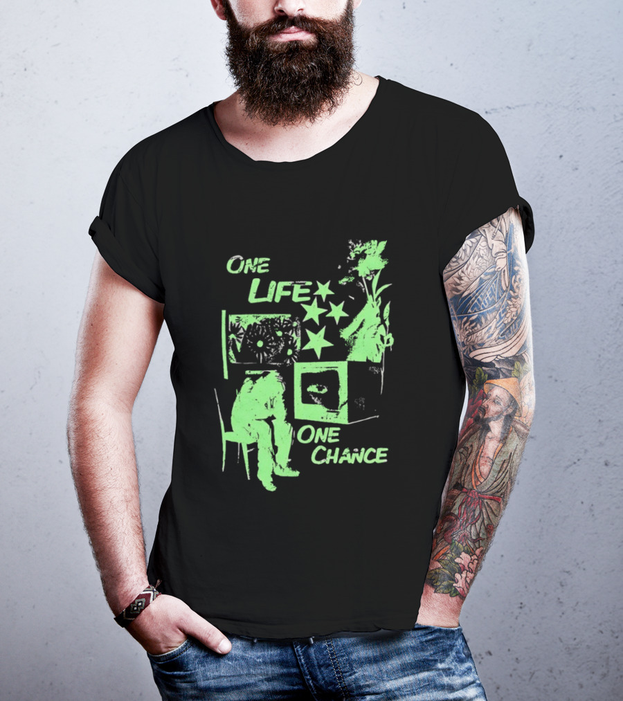 One Life One Chance Stars And Nature With Seated Figure T-Shirt