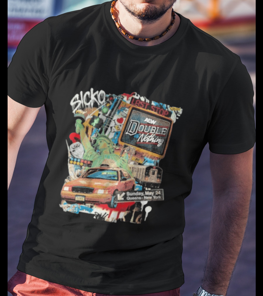 AEW Double Or Nothing 2026 Statue Of Liberty NYC Taxi Sunday May 24 Queens New York T-Shirt