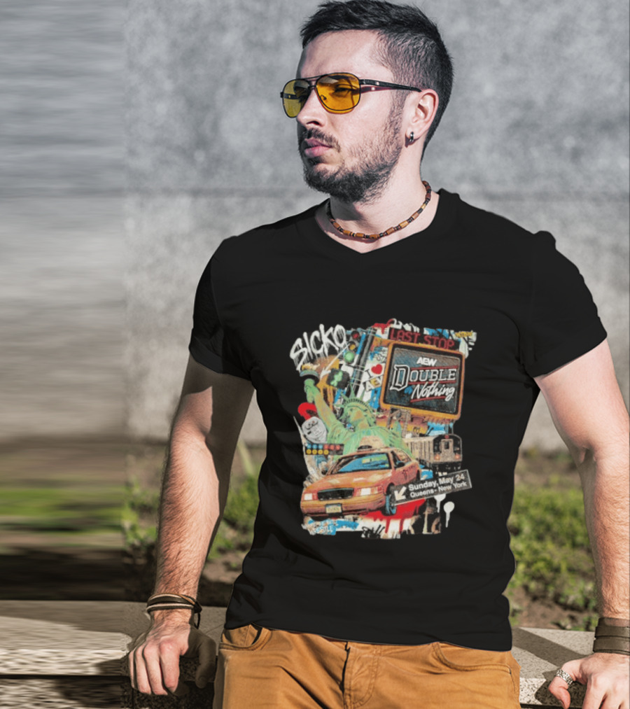 AEW Double Or Nothing 2026 Statue Of Liberty NYC Taxi Sunday May 24 Queens New York T-Shirt