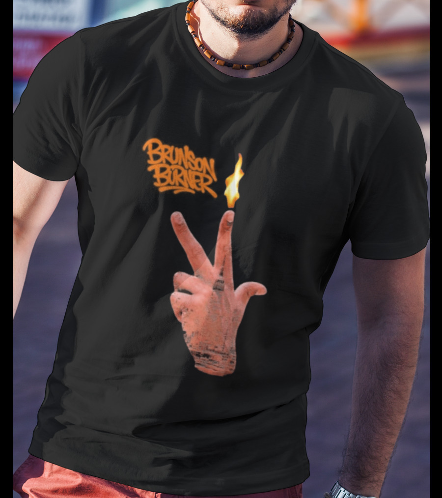 Brunson Burner Flame Hand New York Knicks Jalen Brunson T-Shirt