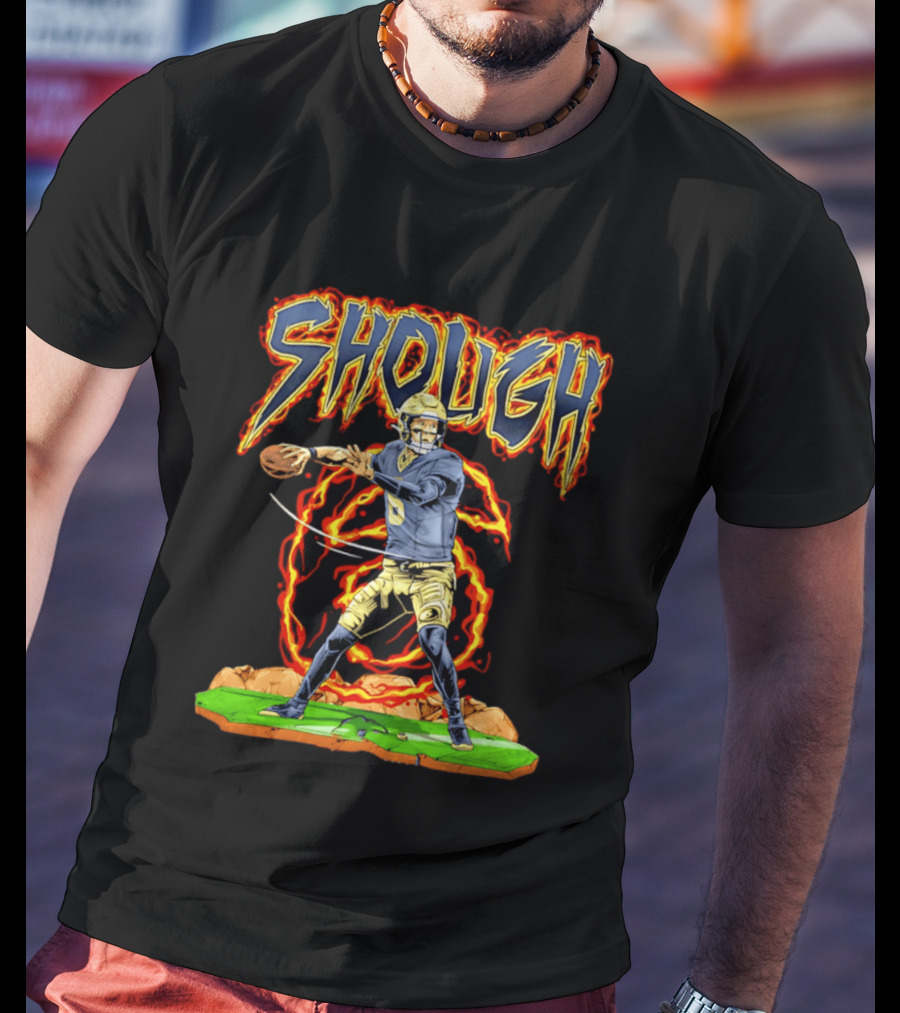 New Orleans Saints Tyler Shough Hand Drawn Quarterback Action T-Shirt