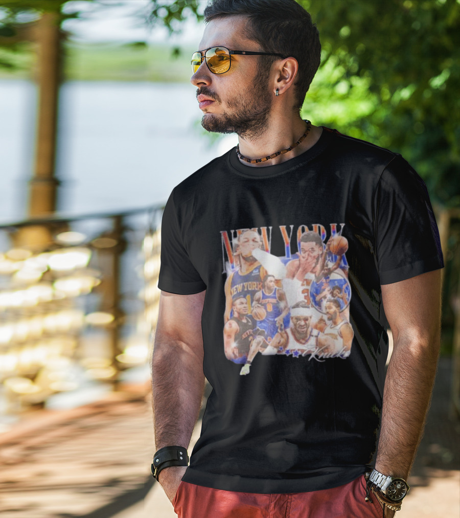 New York Knicks Jalen Brunson NBA Stars Collage T-Shirt