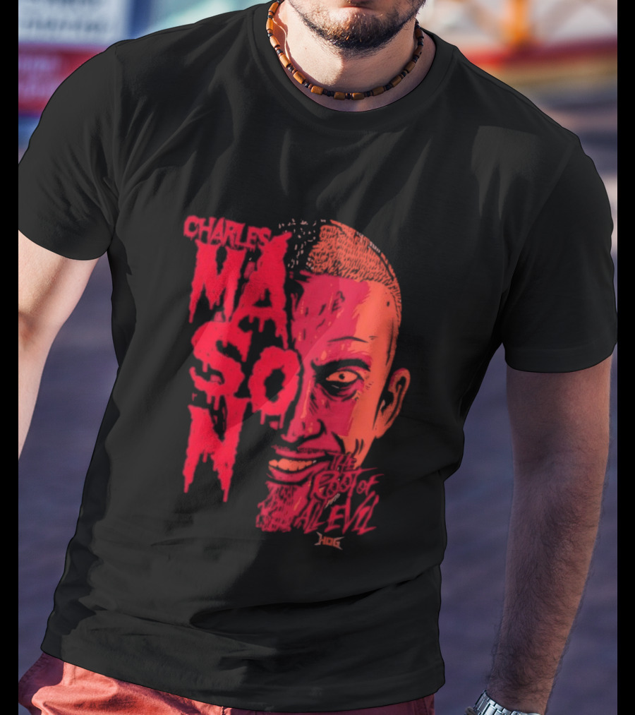 Charles Mason The Root Of All Evil Red Face T-Shirt
