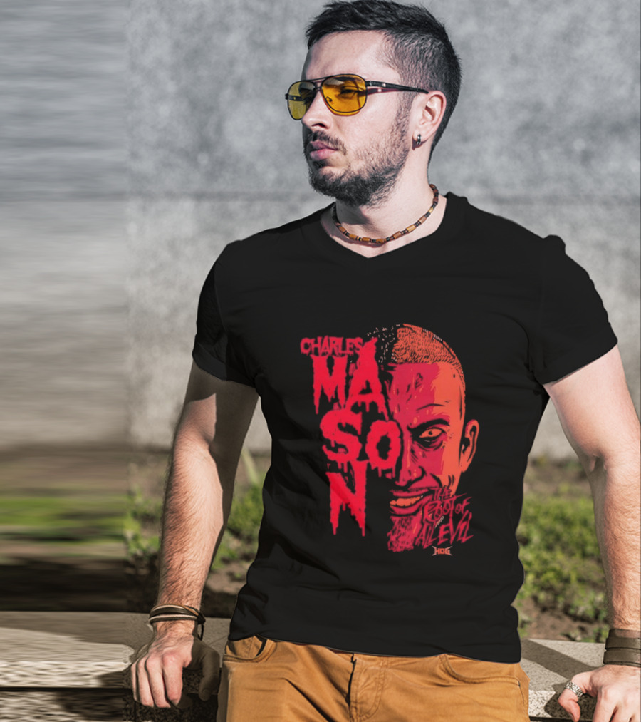 Charles Mason The Root Of All Evil Red Face T-Shirt