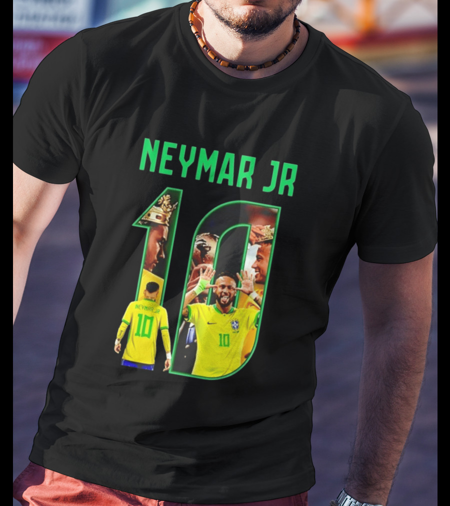 Neymar Jr 10 Brazil Soccer Iconic Celebration Images T-Shirt