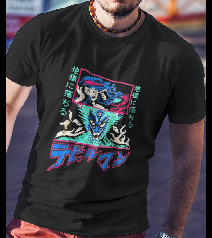 Devilman Go Nagai Pixel Art Retro Japanese T-Shirt