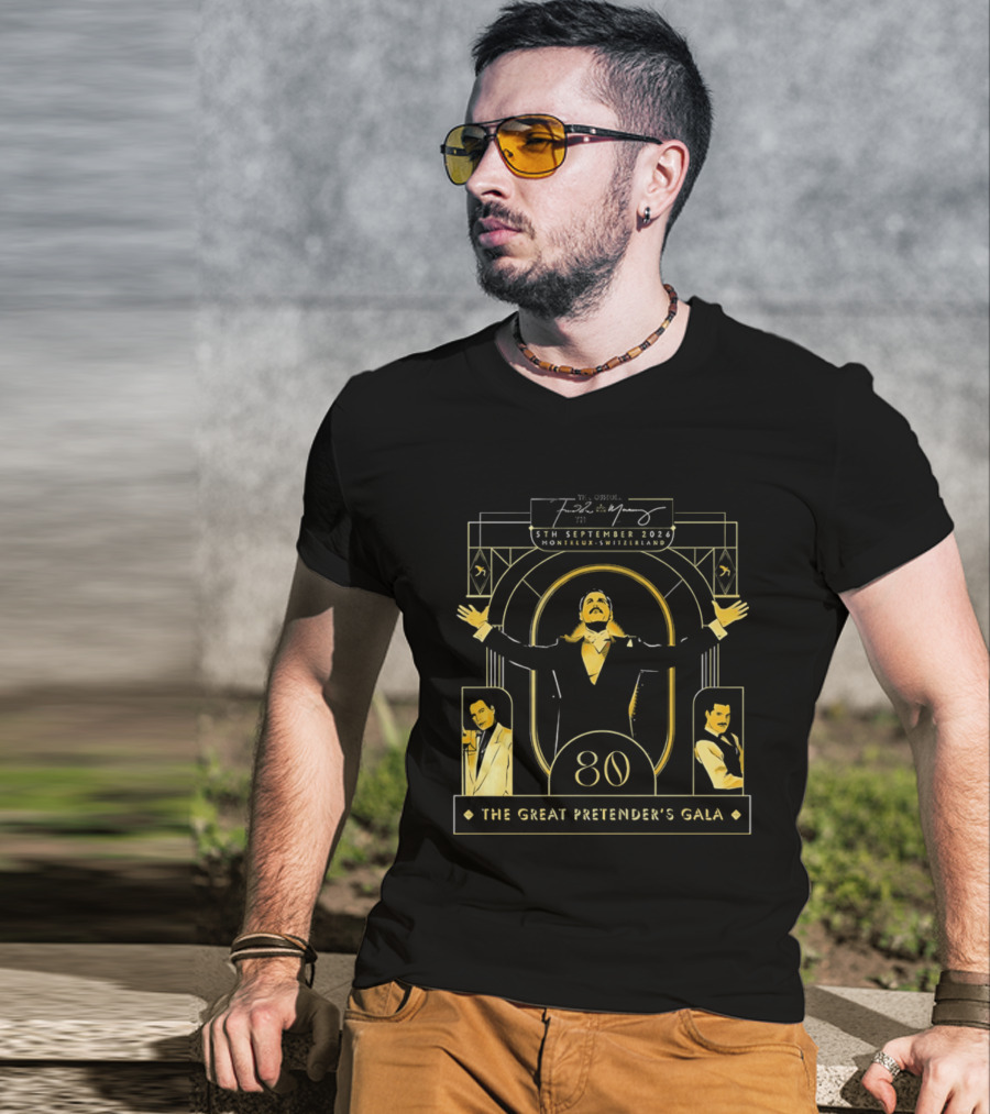 Freddie Mercury 80th Birthday Celebration The Great Pretender's Gala 5th September 2026 Casino Barriere Montreux Switzerland T-Shirt