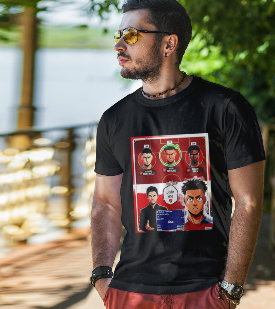 Gabriel Martinelli Ollie Watkins Bukayo Saka Join Me Arsenal Team Anime T-Shirt
