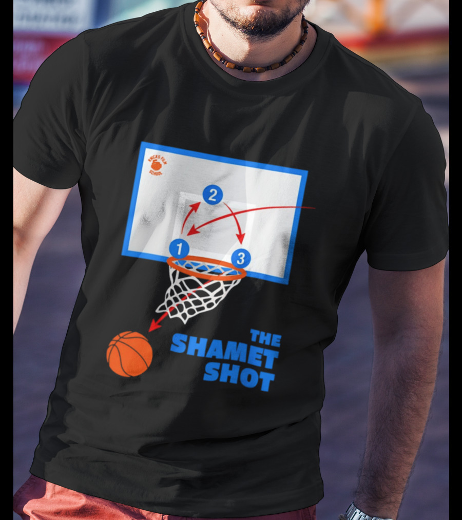 Knicks Fan School The Shamet Shot Diagram New York Knicks T-Shirt