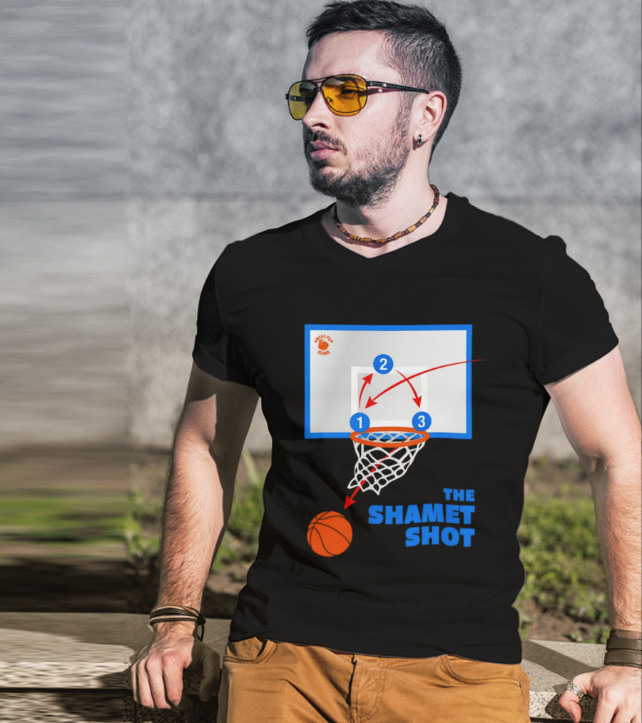 Knicks Fan School The Shamet Shot Diagram New York Knicks T-Shirt