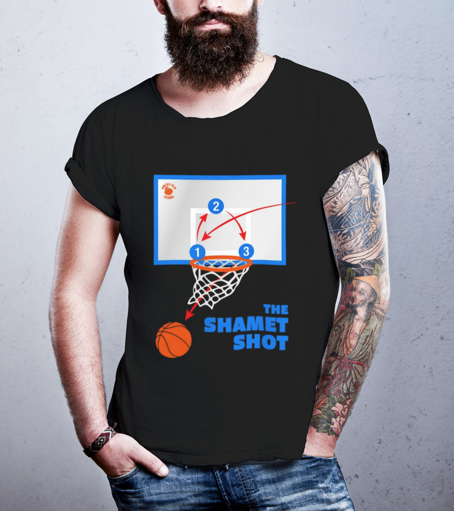 Knicks Fan School The Shamet Shot Diagram New York Knicks T-Shirt