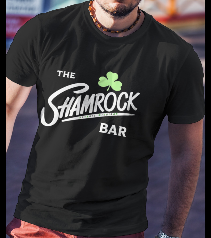 The Shamrock Bar Detroit Michigan Clover T-Shirt