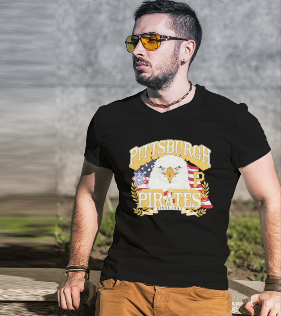 Pittsburgh Pirates National League Eagle America's 250th Anniversary Celebration T-Shirt