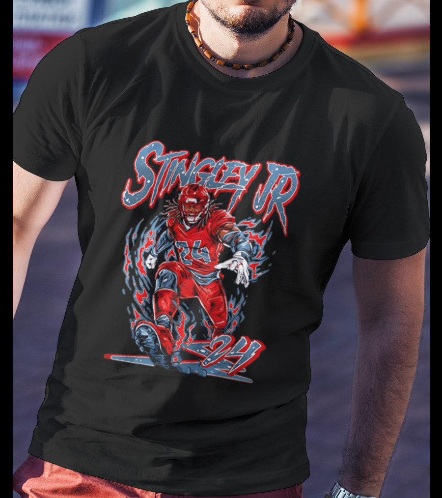 Houston Texans Stingley JR 24 Hand Drawn NFL Football T-Shirt