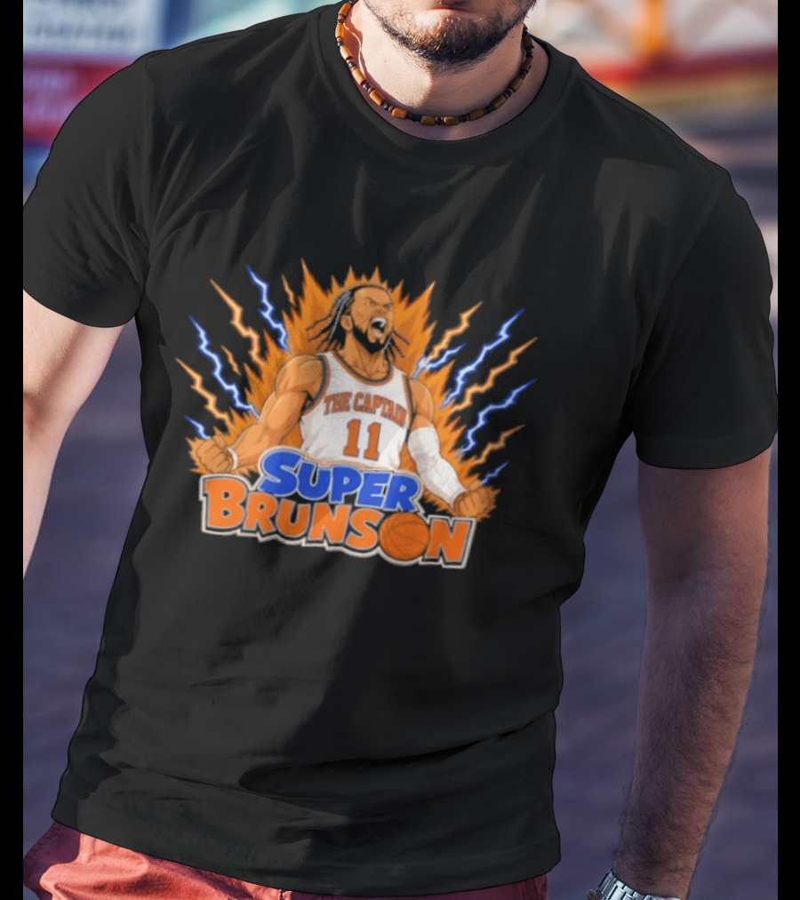 Super Brunson The Captain Jalen Brunson Dragon Ball Crossover Powered Up T-Shirt