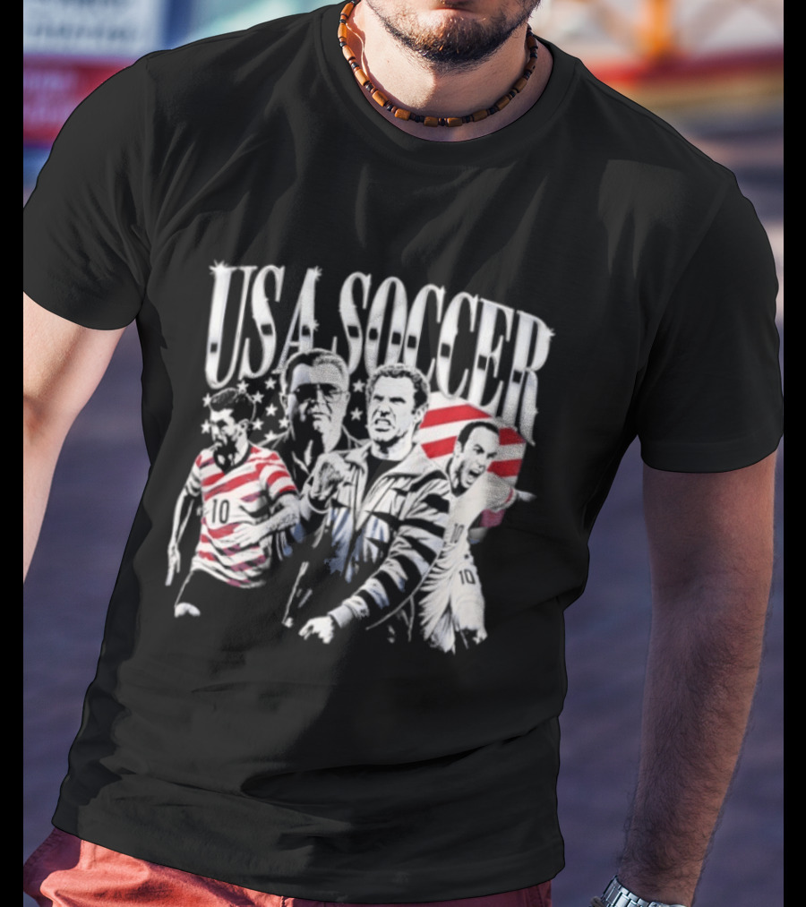 USA Soccer 2026 Red And White Stripes With Stars T-Shirt
