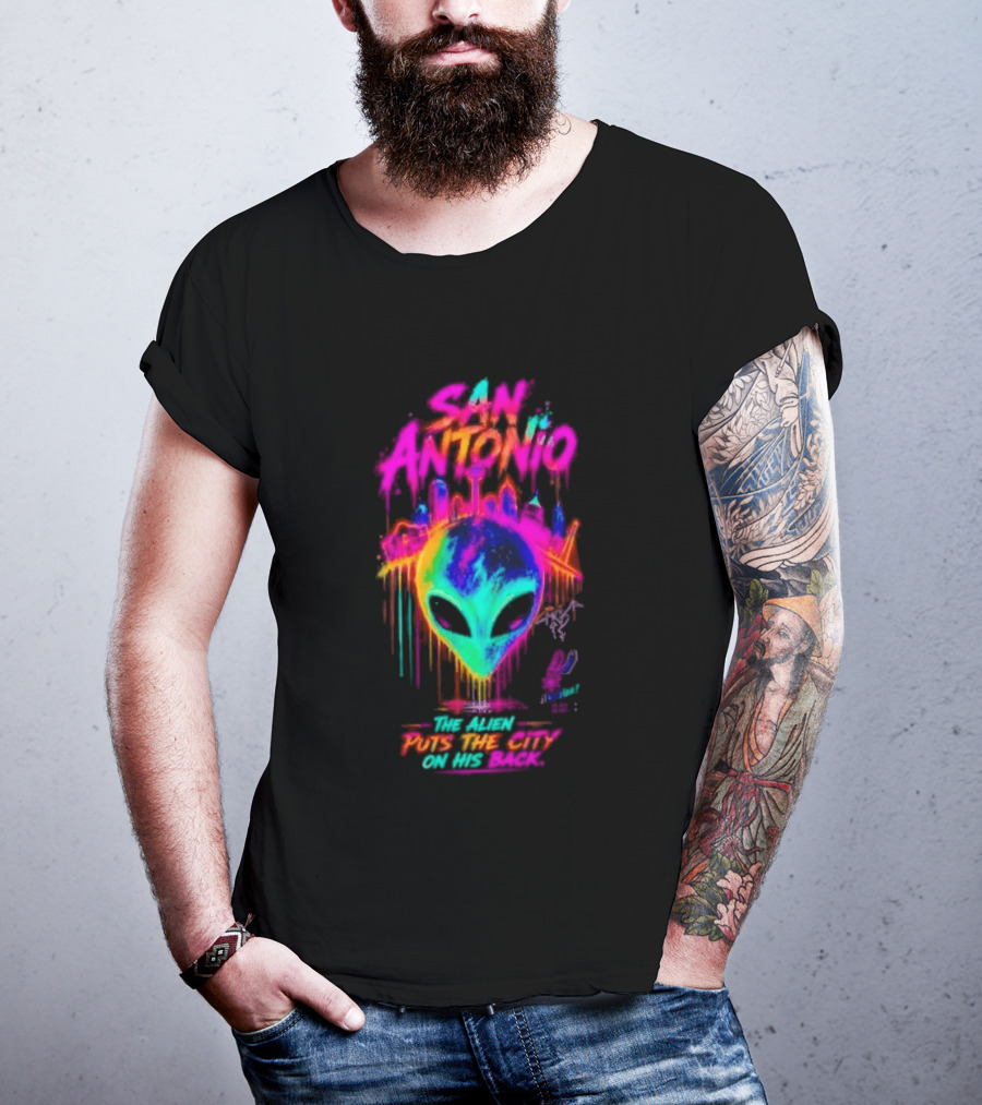 San Antonio Victor Wembanyama Alien Puts The City On His Back T-Shirt