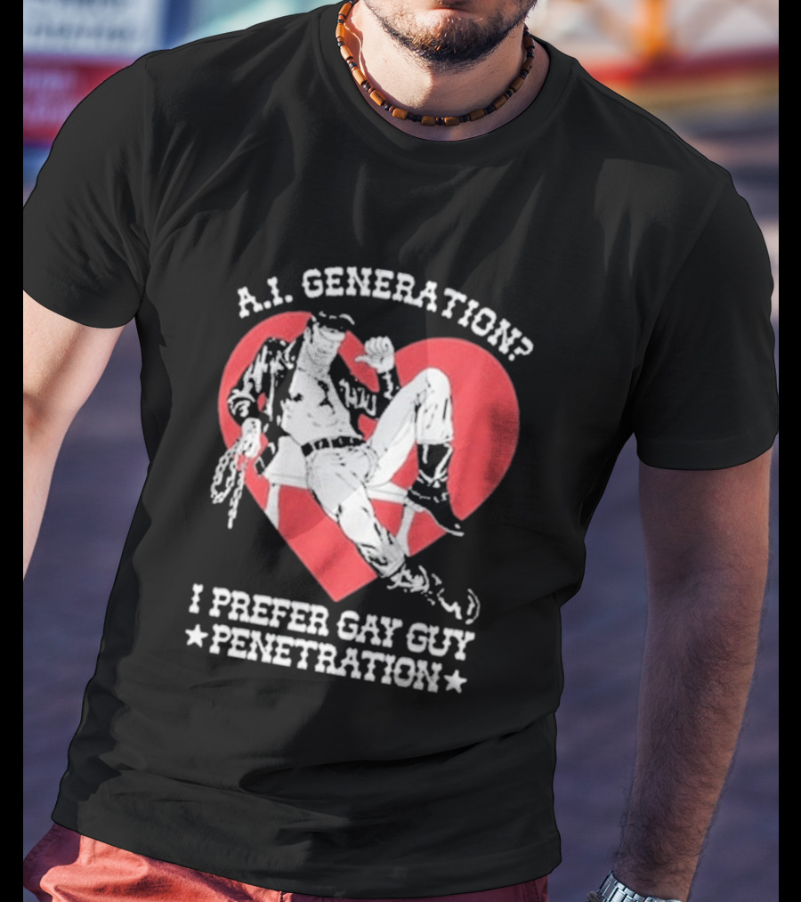 A.I. Generation I Prefer Gay Guy Penetration Heart T-Shirt