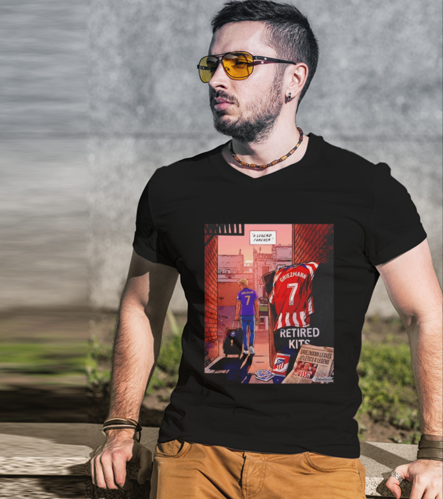 Antoine Griezmann Atlético De Madrid A Legend Forever Retired Kits Griezmann Leaves Atlético A Legend T-Shirt