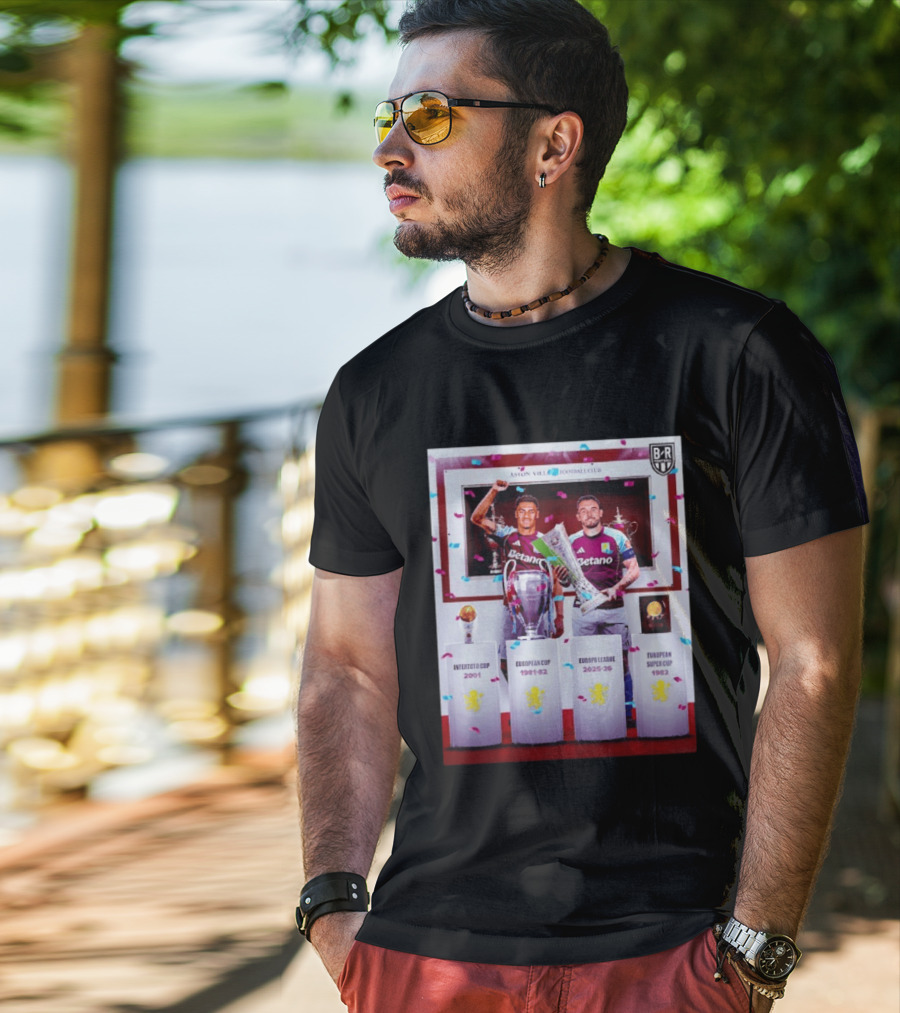 Aston Villa Football Club Europa League 2025 26 European Cup Winners T-Shirt