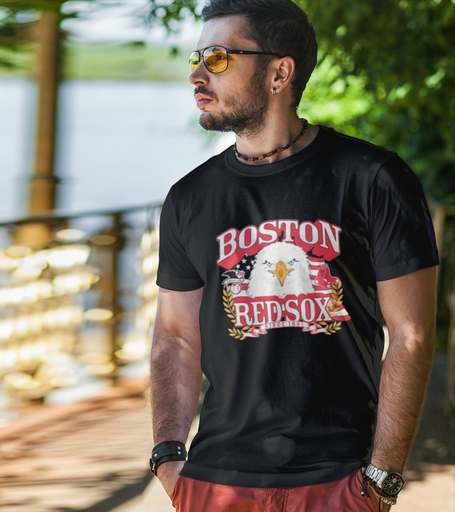 Boston Red Sox American League Eagle Patriotic Celebration Since 1901 T-Shirt