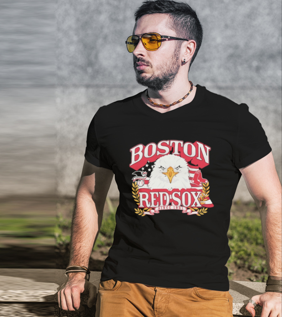 Boston Red Sox American League Eagle Patriotic Celebration Since 1901 T-Shirt