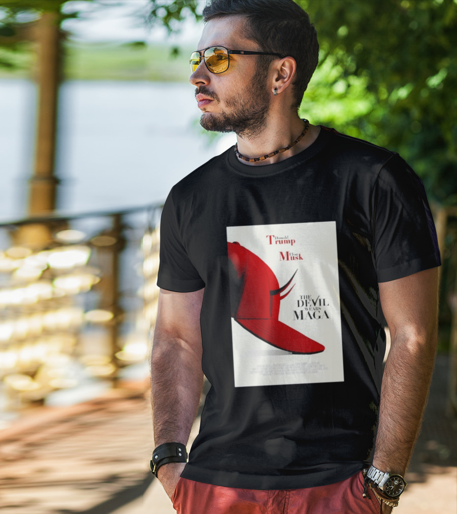 Donald Trump Elon Musk The Devil Wears MAGA Hat With Horns T-Shirt