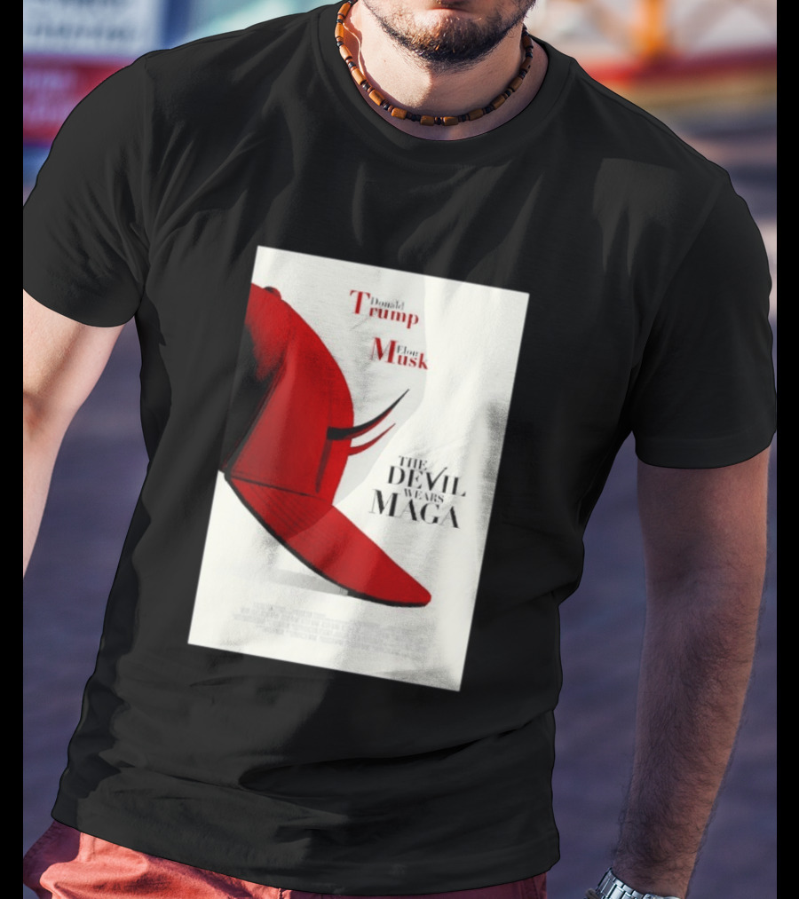 Donald Trump Elon Musk The Devil Wears MAGA Hat With Horns T-Shirt