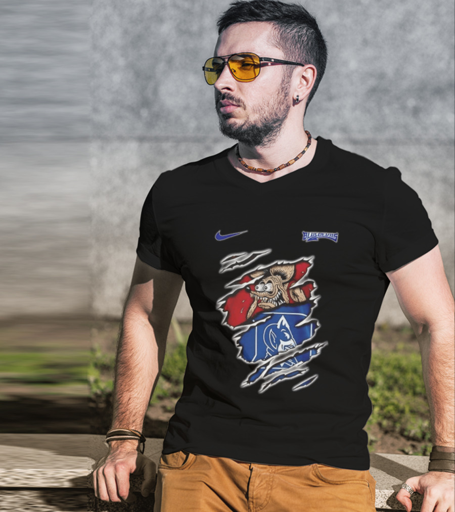 Nike Duke Blue Devils NCAA Rat Fink Built To Not Bow Blue Devils T-Shirt