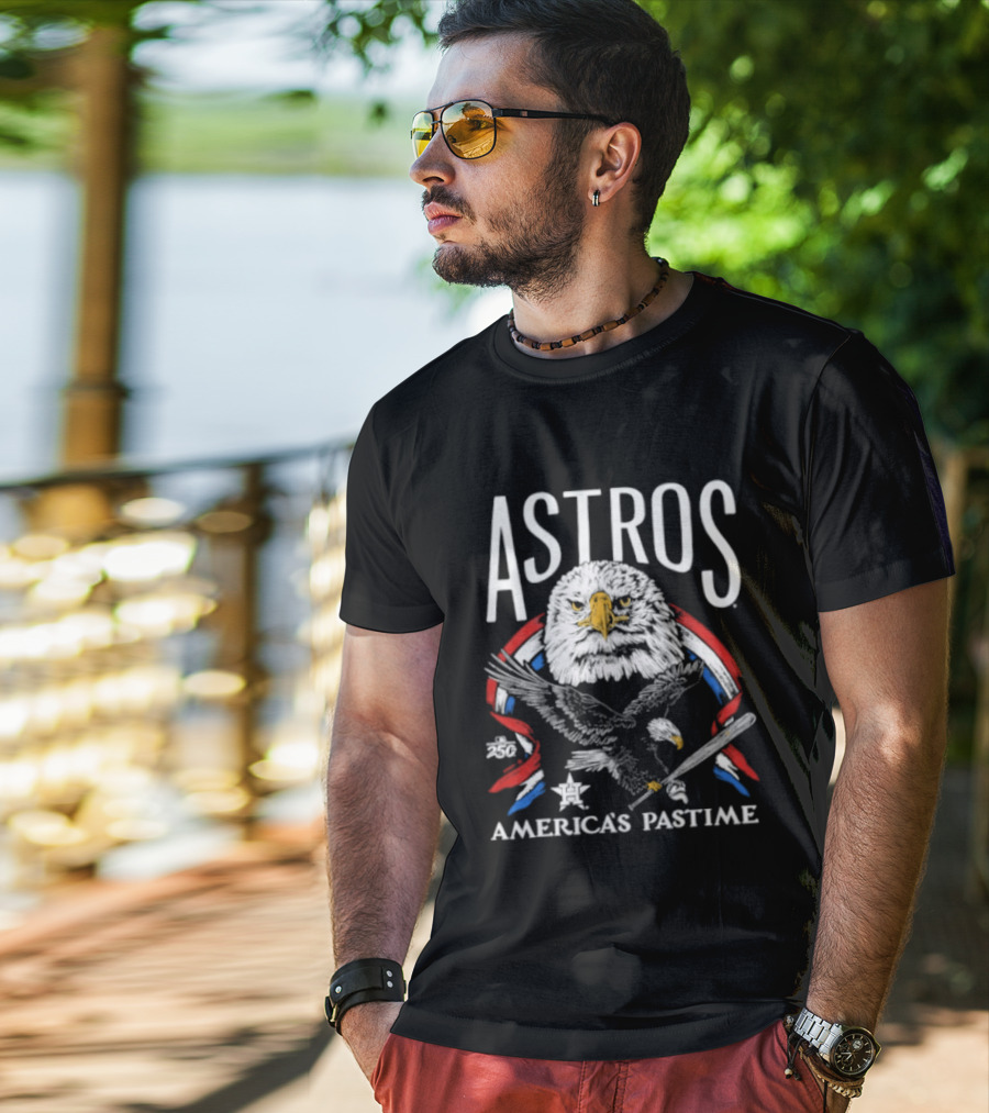 Houston Astros America's Pastime 250th Celebration Bald Eagle T-Shirt