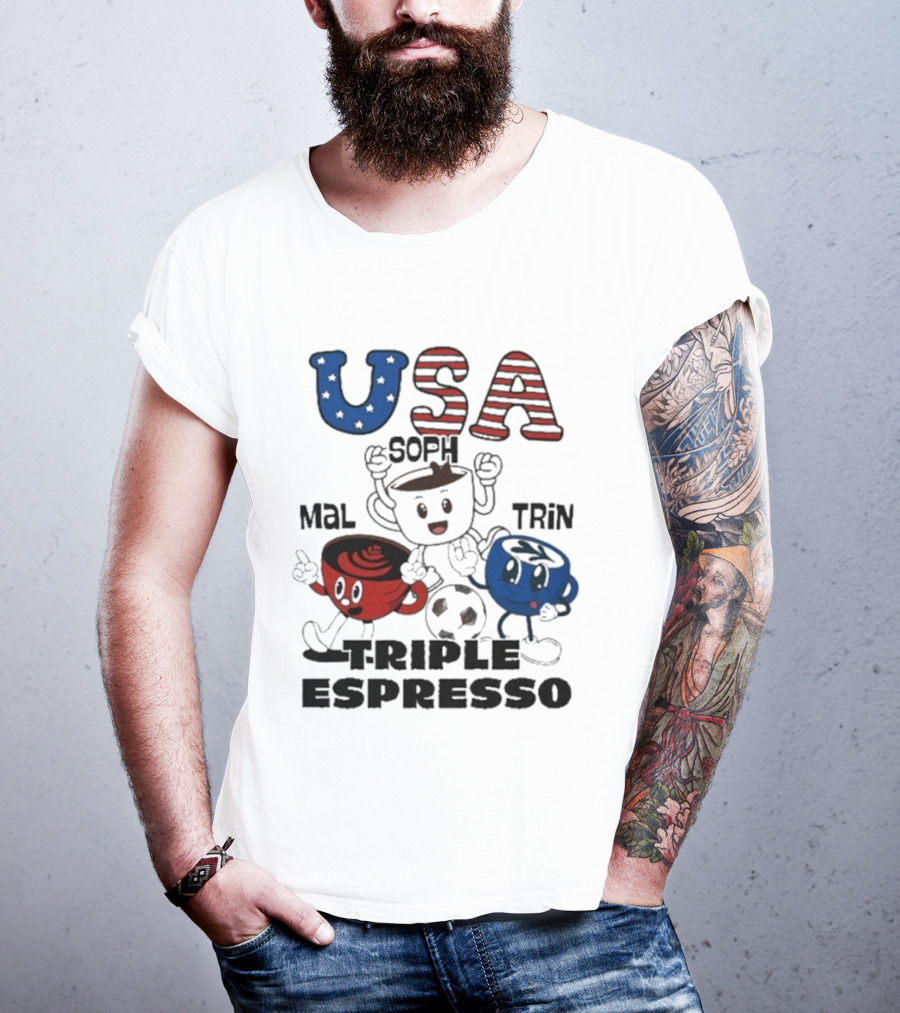 USA Triple Espresso Mal Soph Trin Soccer T-Shirt