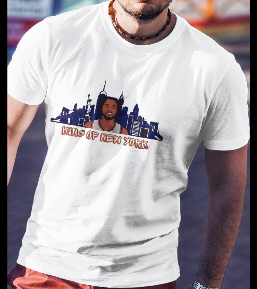 Jalen Brunson King Of New York Knicks Skyline NBA T-Shirt