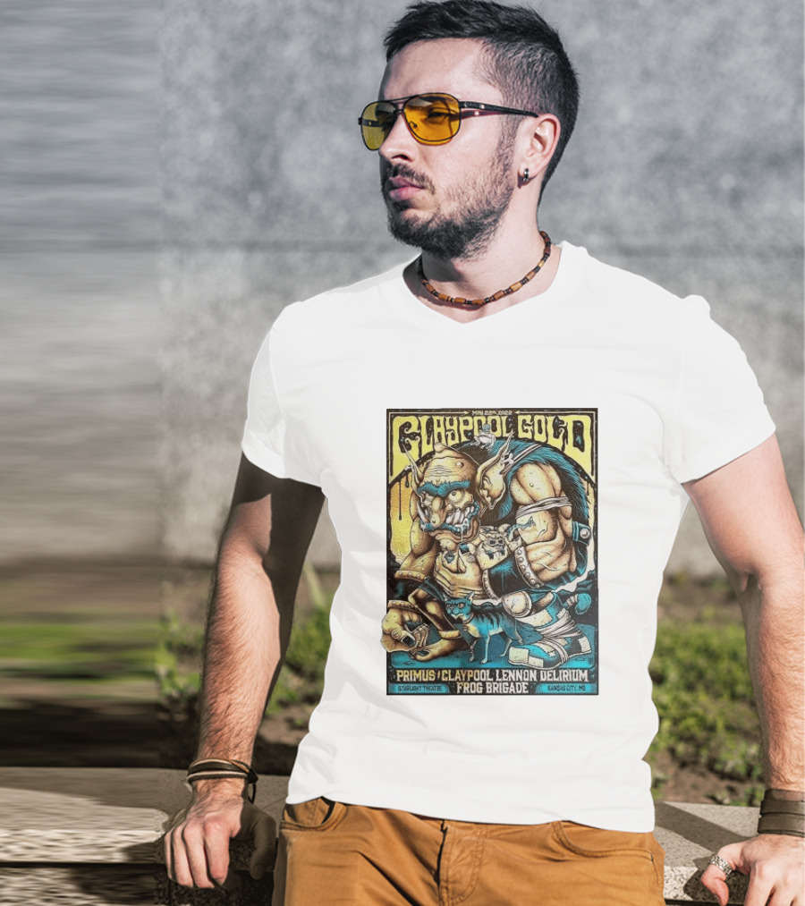 May 28 2026 Claypool Gold Primus Claypool Lennon Delirium Frog Brigade Starlight Theatre Kansas City MO T-Shirt